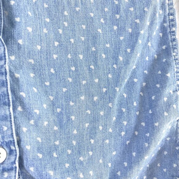 Rails Mini‎ Shirt Girls' Sz 4-5 Y Hearts Chambray Long Sleeve Button Up - Picture 6 of 8